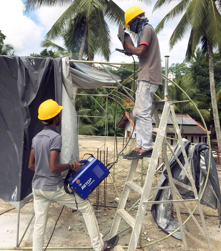 Building Green house at Tritech Green Energy (Pvt.) Ltd. premises.
